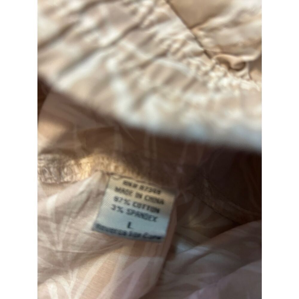 Neutral Leaf Print Drawstring Shorts - Picture 4 of 5
